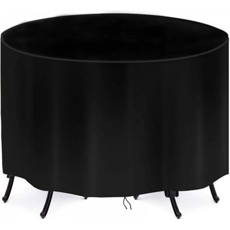 Housse de protection imperméable pour table de patio ronde, housse de protection en tissu Oxford pour meubles de patio, ensemble table et chaises (1/4)