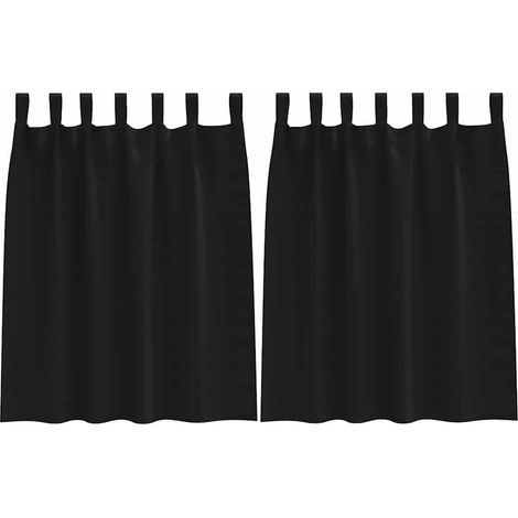 Maison Exclusive - Verdunkelungs-Vorhänge mit Ringen 2 pcs Schwar