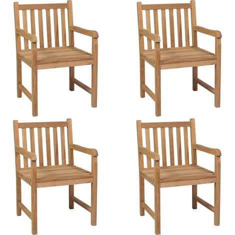 Maison Exclusive - Gartenstühle 4 Stk. mit Weinroten Kissen Massi (1/5)