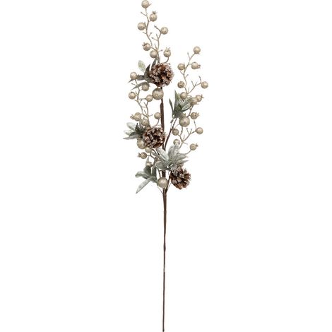 Branche décorative spéciale fêtes Pommes de Pin et Billes dorées H 75 cm - Feeric Christmas (1/2)
