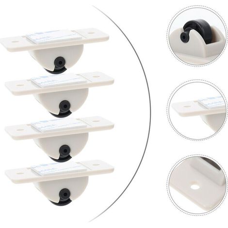 Mini Roulettes Auto-adhésives Fixe Non pivotante avec Charge Max Roue de meuble pour Boîte Poubelle et Autre 4 pièces 8kg Plastique (1/5)