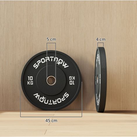 Hantelscheiben 10 kg, 2er-Set, Ø 50 mm, Schwarz, HAVRYA (1/5)