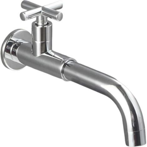 Kaltwasserhahn – 360° drehbar – mit Kreuzgriff – geeignet für Küchen- und Gartenspülen – Silber – 1–28 cm (1/5)