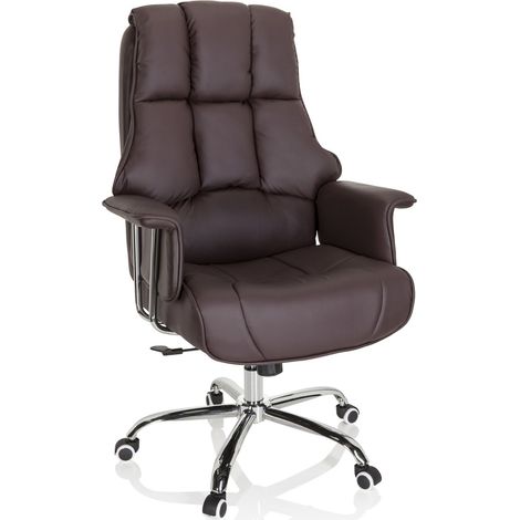 Bürostuhl / Chefsessel COMMANDER Kunstleder braun hjh OFFICE