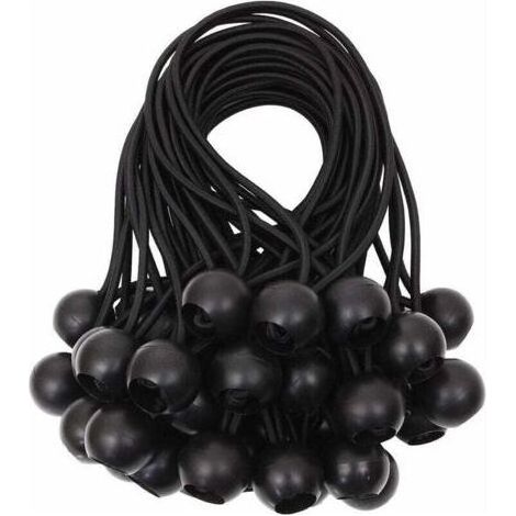 Lot de 40 tendeurs élastiques avec boule pour bâche, tente, tonnelle, auvent et fixation extérieure (1/3)
