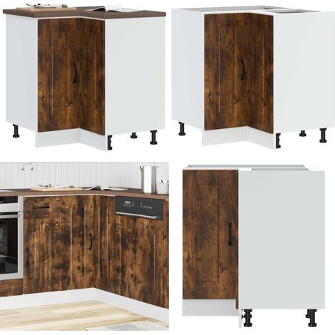 vidaXL Armoire d'angle de cuisine Kalmar chêne fumé bois d'ingénierie