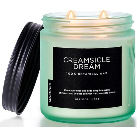 Bougie parfumée Orange Creamsicle 330g 70h double mèche cire végétale naturelle (1/5)