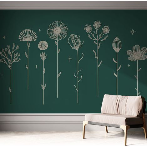Fotomurale adesivo - parete decorativa - decorazione casa - stile moderno parete - Fiori delicati 312x219 cm (1/5)