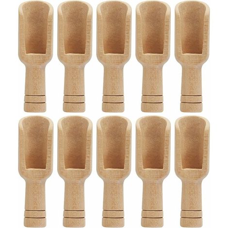 royaluxe - 10 PCS Petite Cuillère à Sel en Bois, Cuillère Pelles à Épices, Mini Cuillère en Bois Épices, Mini Cuillères à Sel de Bain, Bois Naturel, Non Toxique, pour Sel, Sucre, Café, Thé, Épices, (1/5)