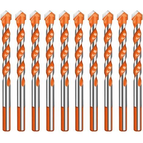 Lot de 10 Ultimate Drill bits Twist Drill Head Wall Ceramic Glass Punching Hole Working Set 6mm