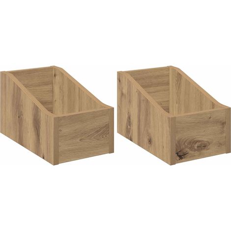 Scatola per dischi LP 2 pz Rovere Artigianale 18 x 32 x 18 cm vidaXL