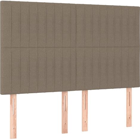 vidaXL Testiera per letto Tortora 144x5x118/128 cm Tessuto (1/5)