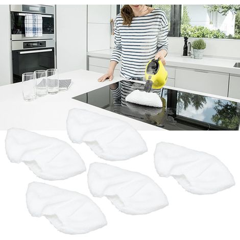 5 almohadillas de microfibra para limpiadoras a vapor SC/SC/SC/SV [Paquete de 5] Reutilizables con alta capacidad de absorción (1/5)
