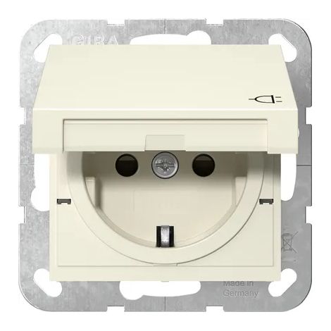 Gira Toma de corriente SCHUKO KD + PS System 55 Blanco crema [441401], 4414 01