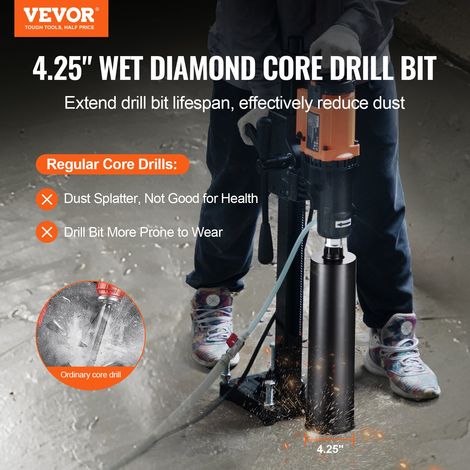 Couronne Diamanté Humide de 108 mm, Profondeur de Perçage de 355 mm, Foret à Béton avec Lame de Scie, Filetage Intérieur 32-178 mm,… (1/5)