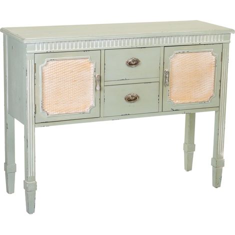 Aparador de madera verde 108x36x82