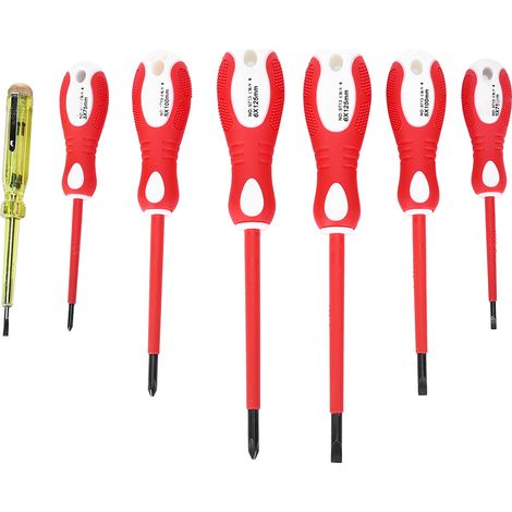 Kit de réparation d'outils électriques magnétiques portables avec tournevis isolés (7 pièces) et stylo électrique (1/5)