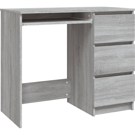 Escritorio Sonoma estación de trabajo para ordenador mueble de ordenador mesa de estudio 90 x 45 x 76 cm madera de ingeniería gris 020023967 (1/5)