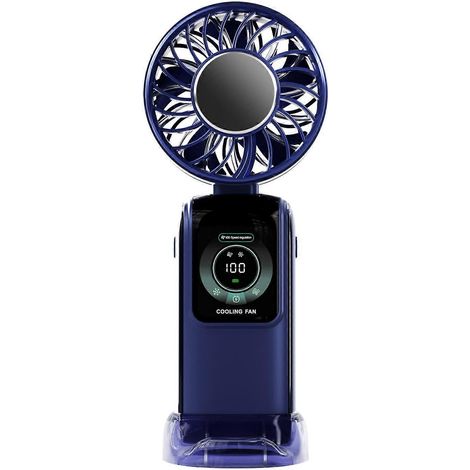 HONORNIC - Ventilateur portable silencieux 3600 mAh, puissant et silencieux, en ABS, idéal pour la chambre, le bureau et l'école (bleu). (1/5)