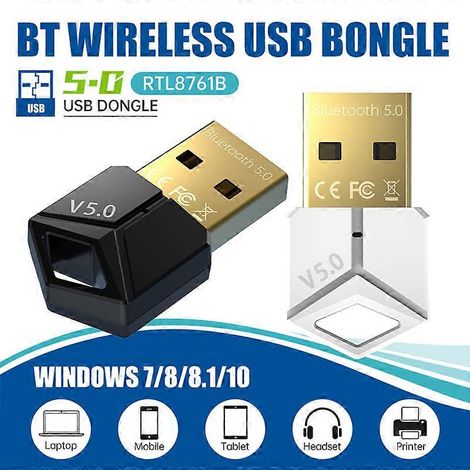 Adaptateur Bluetooth mini USB, récepteur Bluetooth 5.0, dongle Bluetooth, émetteur-récepteur sans fil USB, compatible avec PC et ordinateurs portables, adaptateur audio (1/5)