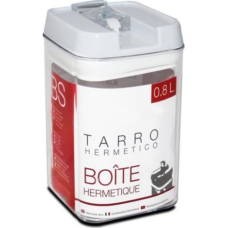 Boîte hermétique,pot conservation avec couvercle,capacité 0.8 L-Longueur 9.5 x Profondeur 9.5 x Hauteur 15.5 cm-JUANIO (1/2)