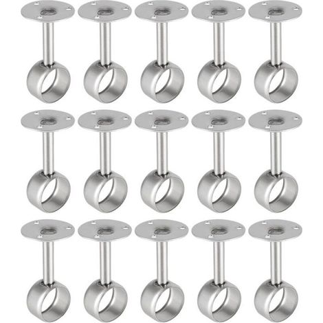 Supports de penderie acier inoxydable 19 mm - Lot de 15, muraux, robustes et esthétiques (1/4)