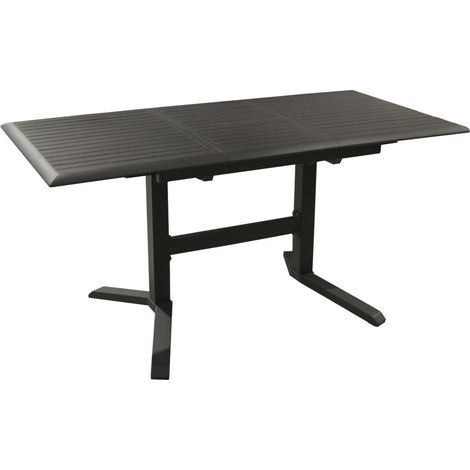 PROLOISIRS Table de jardin rectangulaire extensible Sotta en aluminium - graphite 110/150 cm (1/2)