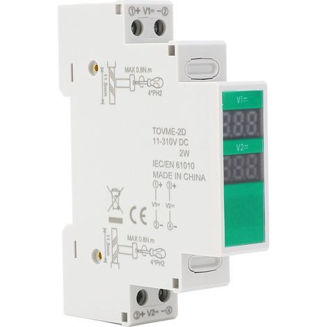 Voltímetro Aramox DIN DC 11-310V con salida de conmutación en tiempo real para instrumentos eléctricos de tres vías. (1/5)