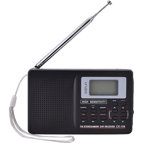 Radio-réveil FM/AM/SW à fréquence complète, type 1 (piles non incluses)