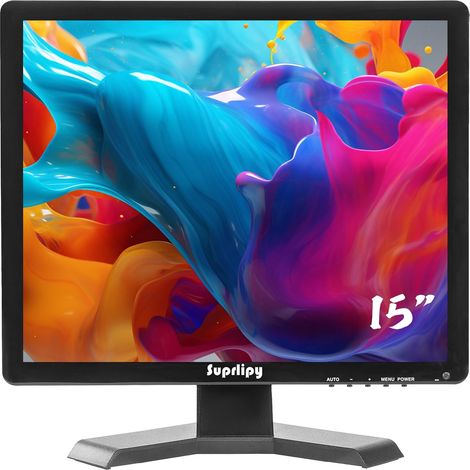 15 Pouces Moniteur TFT LCD 1024 x 768 4:3 Support d'écran Couleur HDMI VGA AV BNC Ports USB avec télécommande intégrée Haut-Parleur pour Moniteur de sécurité Domestique (1/5)