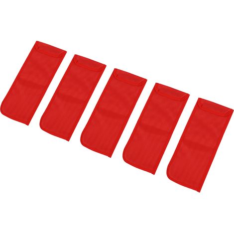 Lot de 5 sacs rangement pour piquets de tente camping en tissu oxford multiusage imperméable à perforations pour randonnée 35x14,5 cm rouge (1/5)