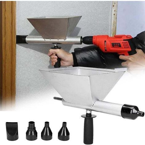 Elektrische Fugenpistole für Mörtel – Kohlenstoffstahl – Länge 12 cm – 4 Düsen für Zement und Gips – Kompatibel mit 8-mm-Bohrmaschinen (1/5)