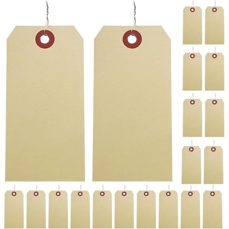 Lot d'étiquettes volantes en papier manille, impression haute qualité, format perforé, pour vêtements et artisanat (1/5)