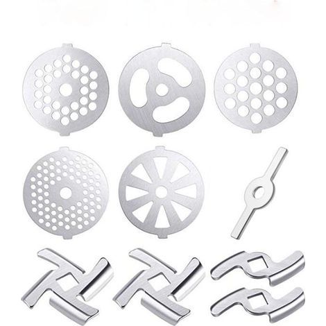 10 Pièces Accessoires Pour Hachoir à Viande Hachoir à Viande Alimentaire Hachoir à Viande Manuel Pièces De Meulage Machine à Farcir Les Saucisses Acier Inoxydable Annexe Mixeur (1/5)