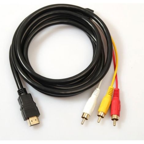 Câble HDMI à RCA - STRAßE GAME - 1,5m - Noir - Mâle 3RCA - Plug and Play (1/2)