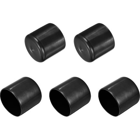 5Pcs Embouts en Caoutchouc 1 3/4"(44mm) ID Vinyle PVC Rond Tube Boulon Capuchon Couverture Vis Filetée Protecteurs Noir (1/5)