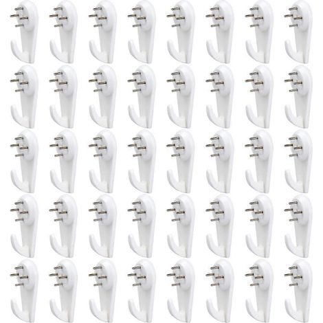 40 crochets muraux, crochets pour cadres photo, kit de suspension, crochets de support mural sans trace, clous pour accrocher tableaux, photos, miroirs (1/5)
