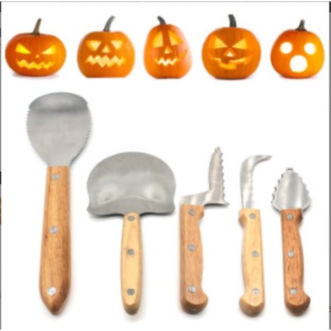 Outil de sculpture de citrouille en acier inoxydable Halloween matériel en acier inoxydable surface lisse ensemble d'outils de sculpture