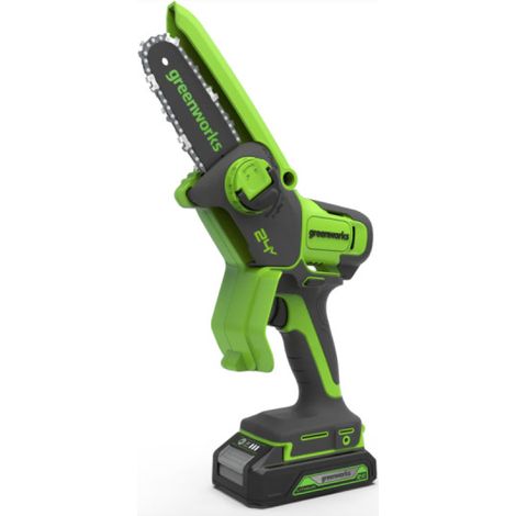 Mini motosega GREENWORKS 24V - 10 cm - Batteria e caricabatteria da 2,0 Ah - G24MCS10K2