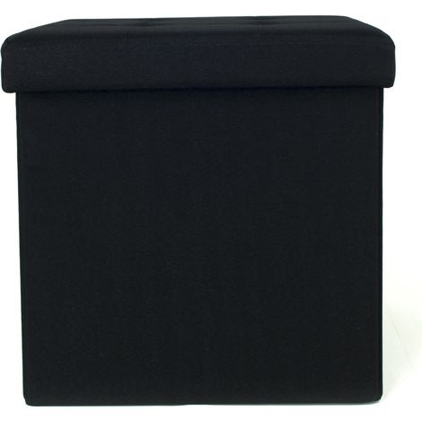 Pouf Contenitore Imbottito Pieghevole Modello Liner Colore Nero (1/3)