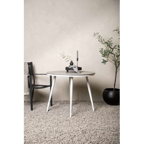 Break Table à manger, Ø90cm, blanc, gris. (1/3)