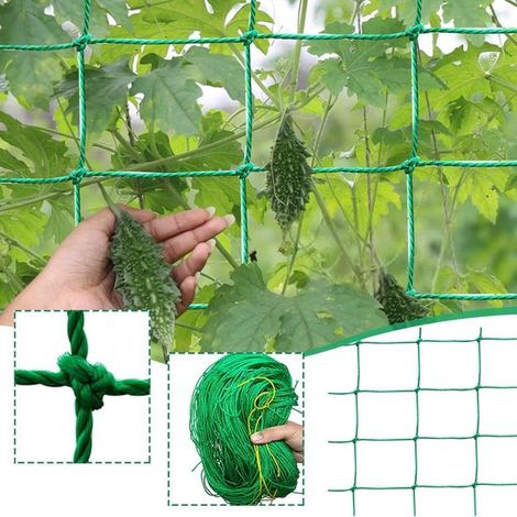 Filet de culture pour plantes grimpantes - Filet de jardin pour plantes grimpantes d'extérieur - Filet pour concombres et tomates - Filet à 27 fils - Filet de croissance pour fruits et légumes (1 pièc (1/5)