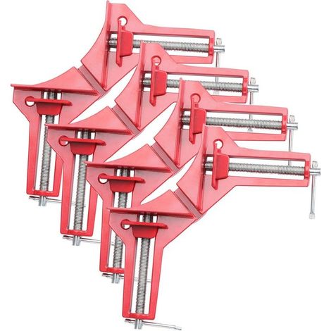 Lot de 4 Pinces d'Angle pour le travail du bois, Angle Droit de 90 degrés, Pince à Onglet réglable en bois pour cadre photo, aquarium, meubles de fixation à angle droit (1/5)
