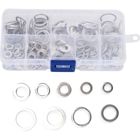 200-teiliges Set aus flachen Unterlegscheiben aus hochtemperaturbeständigem Aluminium für Wartungszwecke (1/5)