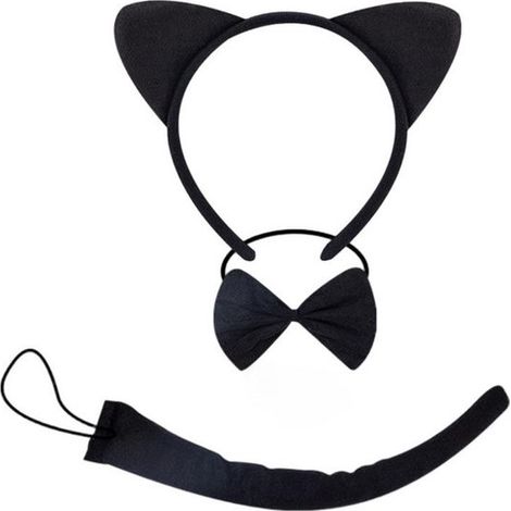 Bandeau à oreilles de chat, accessoire pour cheveux pour filles et femmes, accessoire de fête et de déguisement pour costumes de chat, noir, taille unique. (1/5)