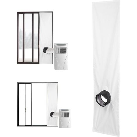 Kit per finestra del condizionatore d'aria da 2 m, guarnizione per finestra del condizionatore d'aria portatile, nastro di fissaggio impermeabile regolabile, kit universale per finestra del condiziona