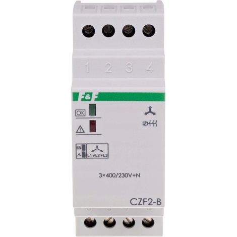 Détecteur de phase CZF-2B - 3×400V - Protection moteur - Contrôle de tension - IP20 (1/4)