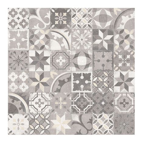 Eiffel Art Construction – Carrelage sol/mur effet ciment 20x20 cm – Grès cérame – Finition mate – Usage intérieur et extérieur – Patchwork multicolore (1/3)