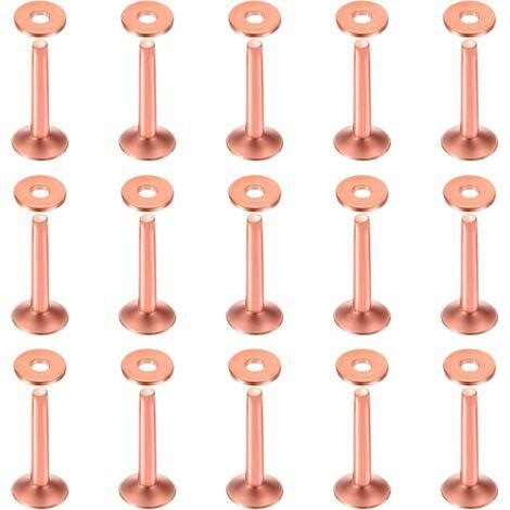 Lot de 50 rivets et fraises en cuivre de 10 × 3,3 × 19 mm pour ceintures, portefeuilles, colliers, produits en cuir, loisirs créatifs