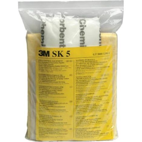 Kit de déversement contient Coussinet, sac jetable, 10 feuilles, serre-câbles pour Produit chimique ( Prix pour 1 Kit )